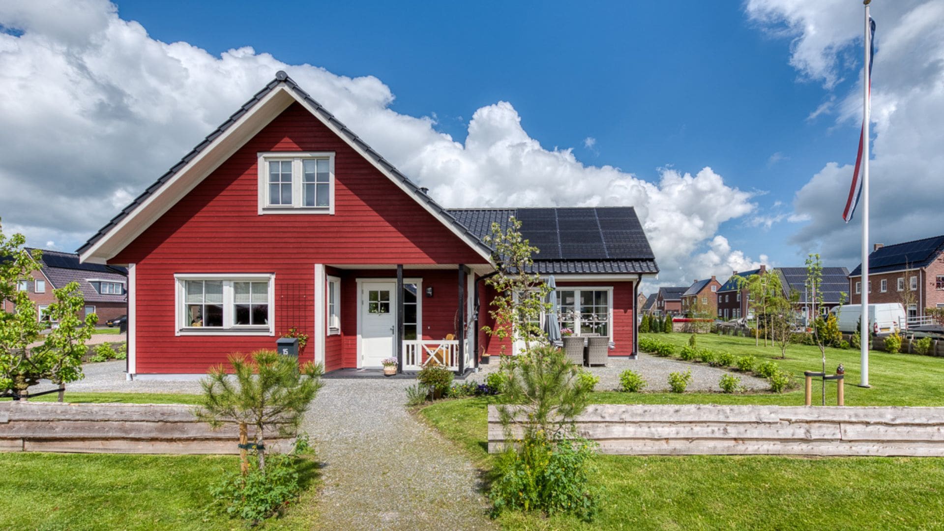 rode zweedse woning levande